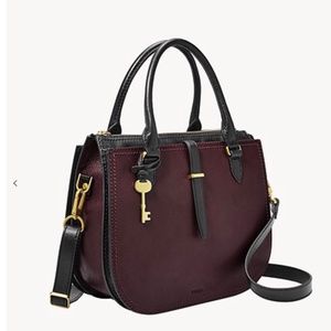 Fossil Ryder Crossbody Satchel in Fig/Black